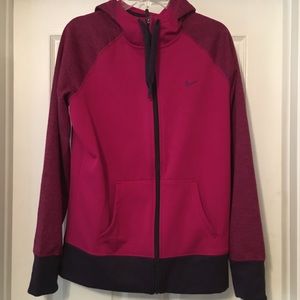 EUC Nike Therma-Fit Zip Hoodie Magenta/Purple Trim